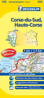 Corse-du-Sud, Haute-Corse (Francie), mapa 1:150 000, MICHELIN