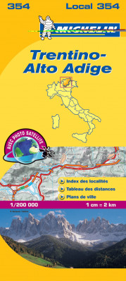 Trentino, Alto Adigi (Itálie), mapa 1:200 000, MICHELIN