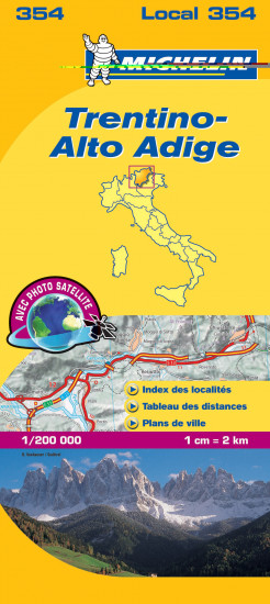 detail Trentino, Alto Adigi (Itálie), mapa 1:200 000, MICHELIN