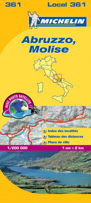 Abruzzo, Molise (Itálie), mapa 1:200 000, MICHELIN