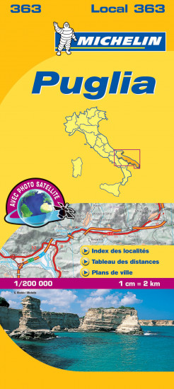 detail Puglia (Itálie), mapa 1:200 000, MICHELIN