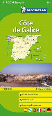 Costa Galicia (Španělsko), mapa 1:150 000, MICHELIN