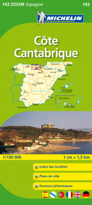 Costa de Cantabria (Španělsko), mapa 1:150 000, MICHELIN