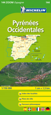 Pyreneje západ (Španělsko), mapa 1:150 000, MICHELIN