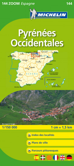 detail Pyreneje západ (Španělsko), mapa 1:150 000, MICHELIN