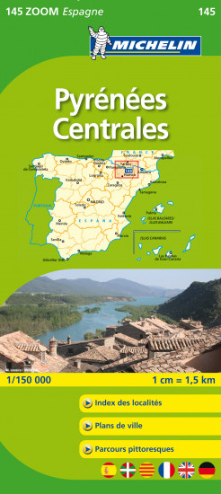 detail Pyreneje střed (Španělsko), mapa 1:150 000, MICHELIN