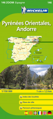 Pyreneje východ, Andorra (Španělsko), mapa 1:150 000, MICHELIN