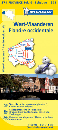 Flanders Western (provincie Belgie) mapa 1:150.000 MICHELIN