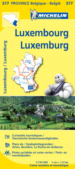 detail Luxemburg (provincie Belgie) mapa 1:150.000 MICHELIN