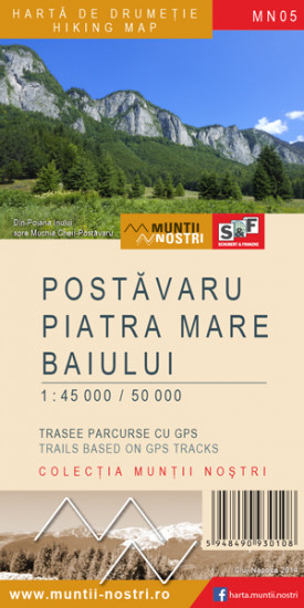 detail Postavaru, Piatra Mare, Baiului Mountains 1:45/50 000