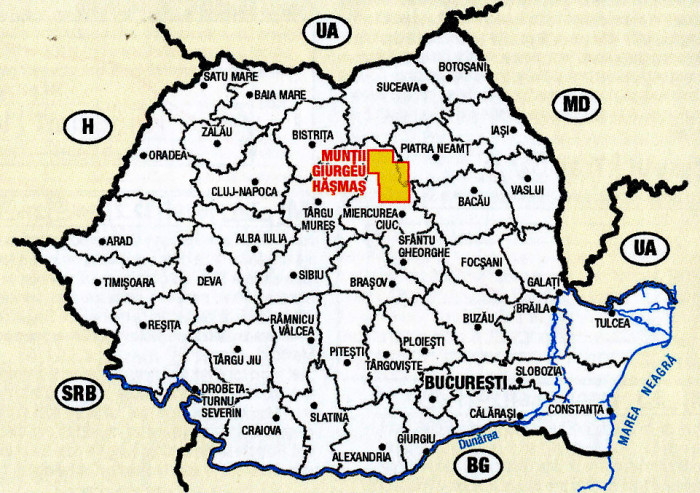 detail Giurgieu Hasmas 1:60.000 mapa MUNTI