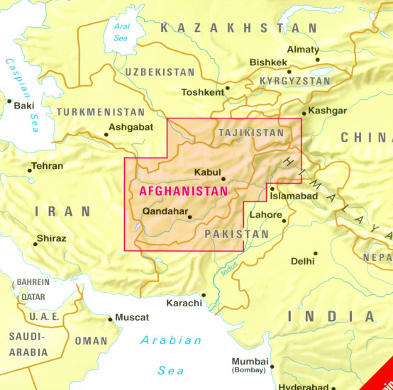 detail Afghanistan 1:1,5m mapa Nelles
