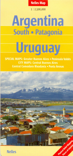 detail Argentina Jih, Uruguay 1:2,5m mapa Nelles