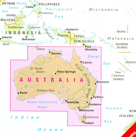 detail Austrálie (Australia) 1:4,5m mapa Nelles