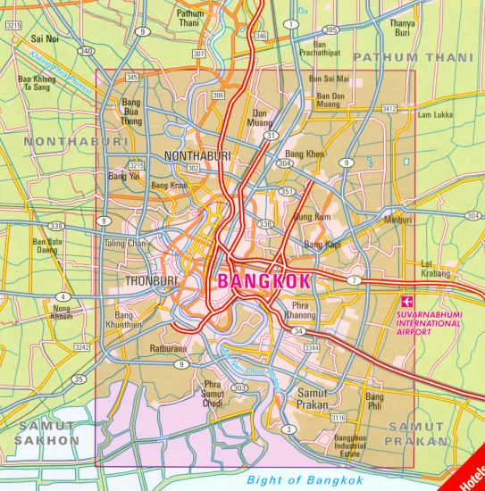 detail Bangkok 1:15t / 1:45t. mapa Nelles