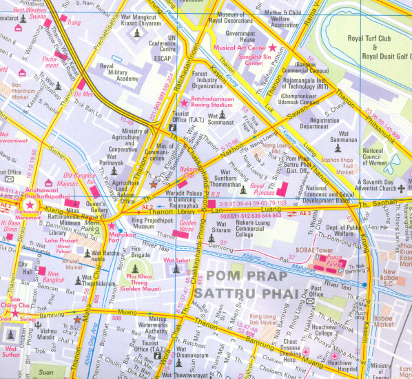 detail Bangkok 1:15t / 1:45t. mapa Nelles