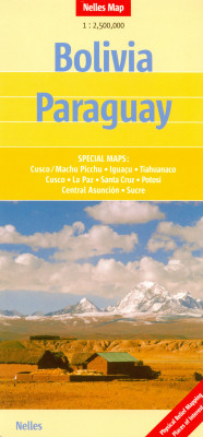 Bolívie (Bolivia), Paraguay 1:2,5m mapa Nelles