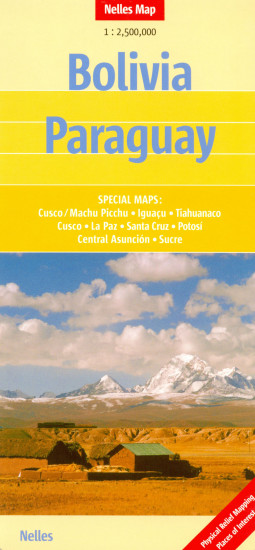 detail Bolívie (Bolivia), Paraguay 1:2,5m mapa Nelles