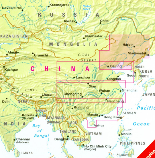 detail Čína Severovýchod (China Nort-East) 1:1,75m mapa Nelles