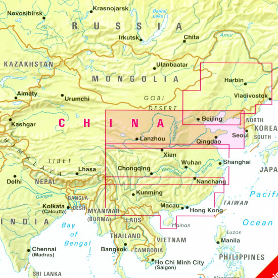 detail Čína Sever (China North) 1:1,5m mapa NELLES