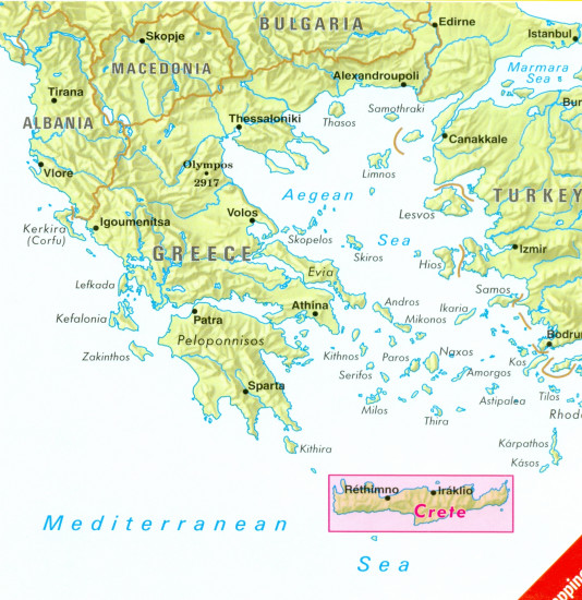 detail Kréta (Crete) 1:200t mapa Nelles