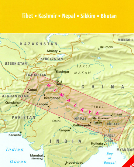 detail Himaláje (Himalaya) 1:1,5m mapa Nelles