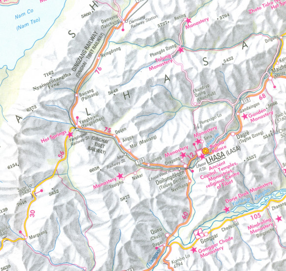 detail Himaláje (Himalaya) 1:1,5m mapa Nelles