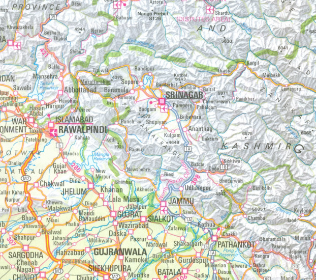 detail Indie (Indian Subcontinent) 1:4,5m mapa Nelles