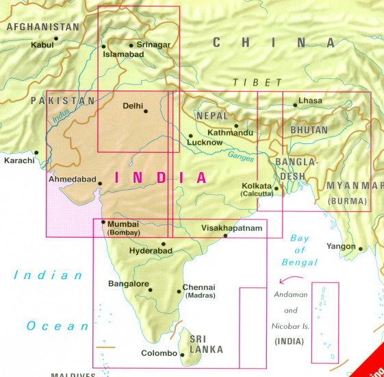 detail Indie Západ (India West) 1:1,5m mapa Nelles
