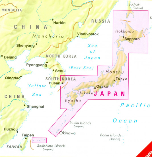 detail Japonsko (Japan) 1:1,5m mapa NELLES