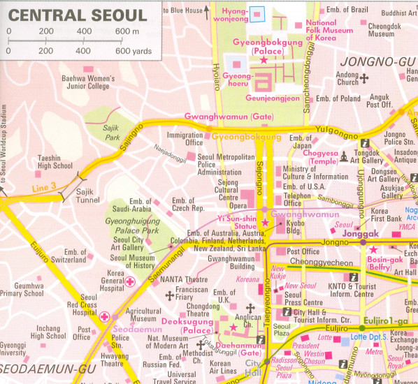 detail Korea Jižní / Severní 1:1,5m mapa Nelles