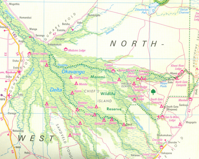 detail Namíbie (Namibia) 1:1,5m mapa Nelles