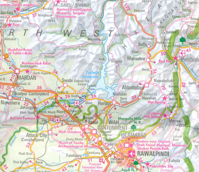 detail Pakistán 1:1,5m mapa Nelles