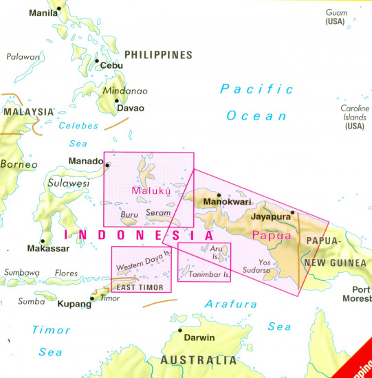detail Indonésie (Indonesia) Papua Maluku 1:1,5m mapa Nelles