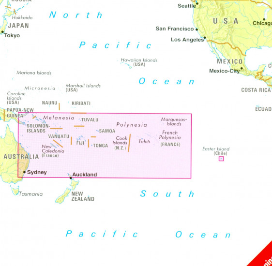 detail Jižní Pacifik (Sout Pacific Isl.) 1:13m mapa Nelles