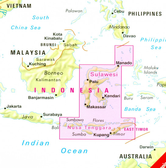 detail Indonésie (Indonesia) Sulawesi 1:1,5m mapa Nelles