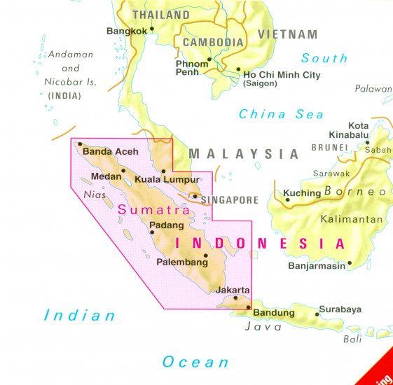 detail Indonésie (Indonesia) Sumatra 1:1,5m mapa Nelles