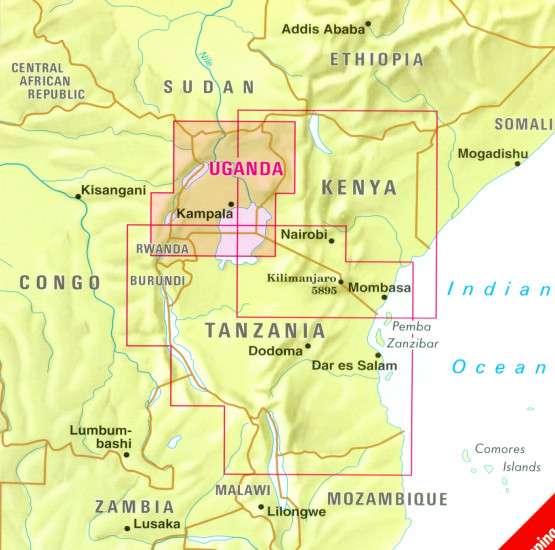 detail Uganda 1:700t mapa Nelles