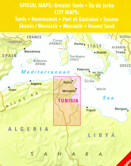 detail Tunisko (Tunisia) 1:750t mapa Nelles