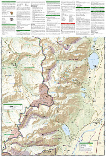 detail Grand Teton národní park (Wyoming) turistická mapa GPS komp. NGS