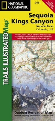 Sequoia & Kings Canyon národní park (Kalifornie) turistická mapa GPS komp. NGS