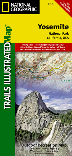 detail Yosemite národní park (Kalifornie) turistická mapa GPS komp. NGS
