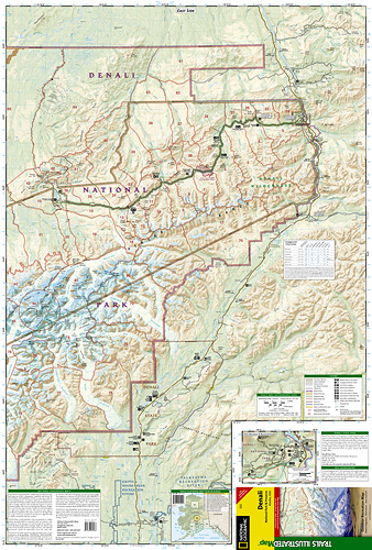 detail Denali národní park turistická mapa GPS komp. NGS