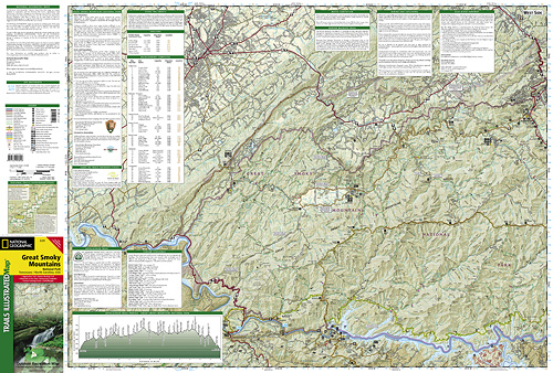 detail Great Smoky Mountains národní park (Tennessee) turistická mapa GPS komp. NGS
