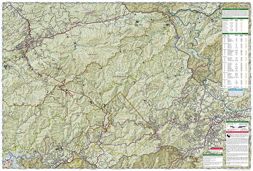 detail Great Smoky Mountains národní park (Tennessee) turistická mapa GPS komp. NGS