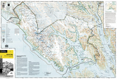 detail Glacier Bay národní park (Alaska) turistická mapa GPS komp. NGS