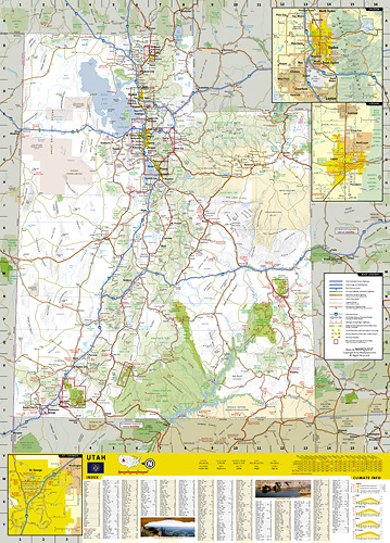 detail Utah (USA) cestovní mapa GPS komp. NGS