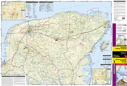 detail Yucatán Northern Peninsula Adventure Map GPS komp. NGS