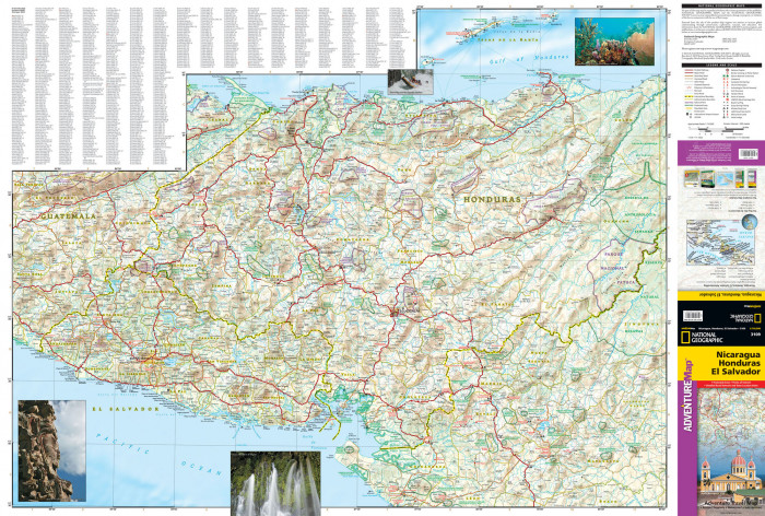 detail Nicaragua, Honduras & El Salvador Adventure Map GPS komp. NGS
