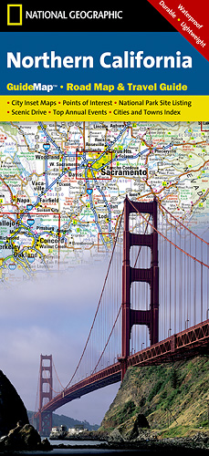 detail Kalifornie Sever (USA) cestovní mapa GPS komp. NGS